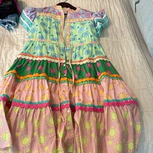 SOLD on crosspost Celia B button down dress. Size L.